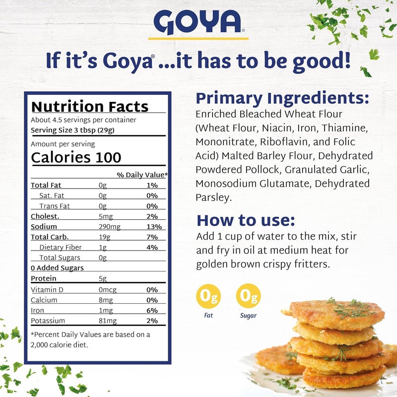 Goya Bacalaitos Codfish Fritter Mix (4.5oz, 2 Pack) - Image 2